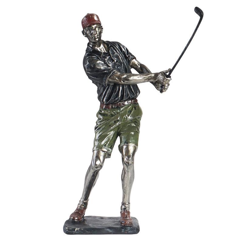 Golf Sports Person Resin Ornament for Living Room or Office Decor