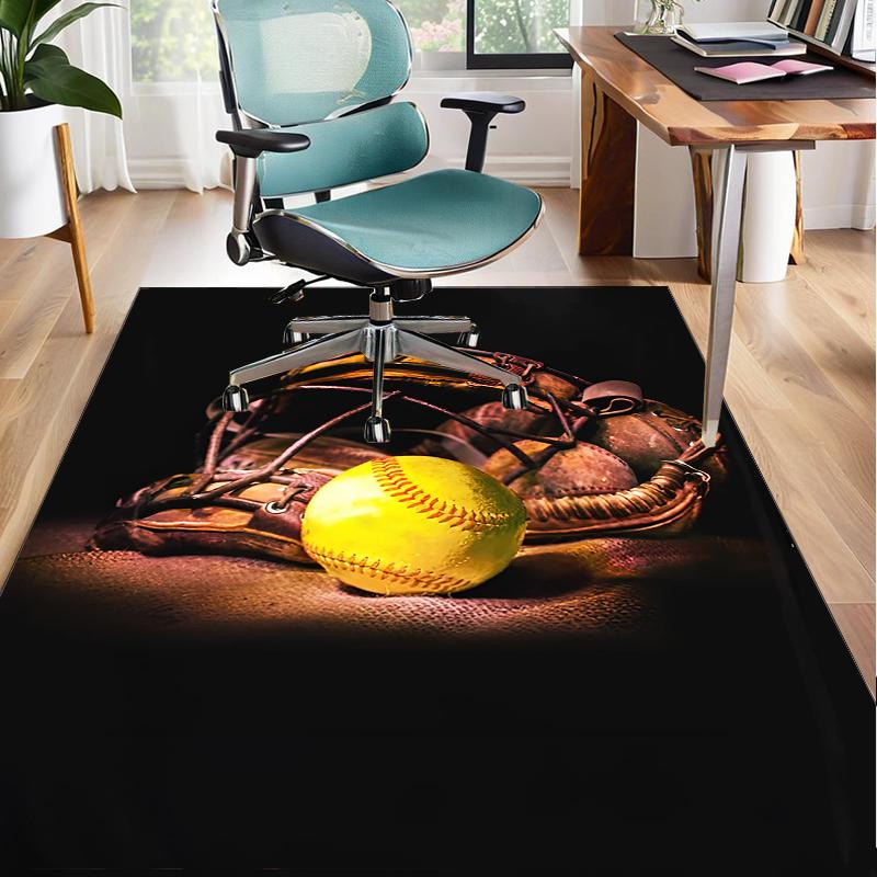 Baseball Passion And Heritage Office Rug Chair Mat, Game Carpet, Suitable for Front Door, Bedroom, Living Room, Desk, Holiday Gift