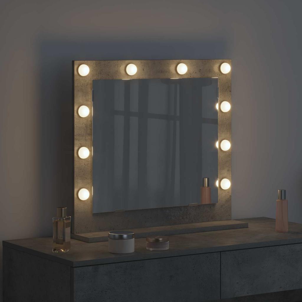 Bathroom Mirror Right Angled Concrete Grey 60 x 55 x 18 cm