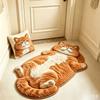Cute Cartoon Irregular Cashmere-Like Floor Mat, Water Absorbent Anti-Slip Rug for Bathroom Bedroom Home Decor
