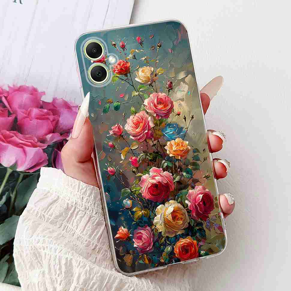 For Samsung Galaxy A05 4G SM-A055F Case Fashion Painted Soft Silicone Cover For Samsung A 05 A05s 4G SM-A057F Flower Phone Shell