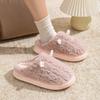 Cute croissant cotton slippers women's autumn and winter indoor home non-slip thick-soled plush confinement cotton shoes