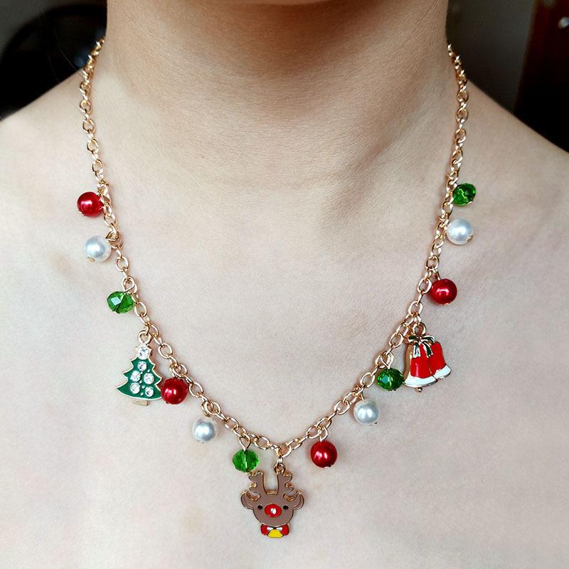 Christmas Necklace: Santa, Bells, Snowflake, Christmas Tree Alloy Pendant