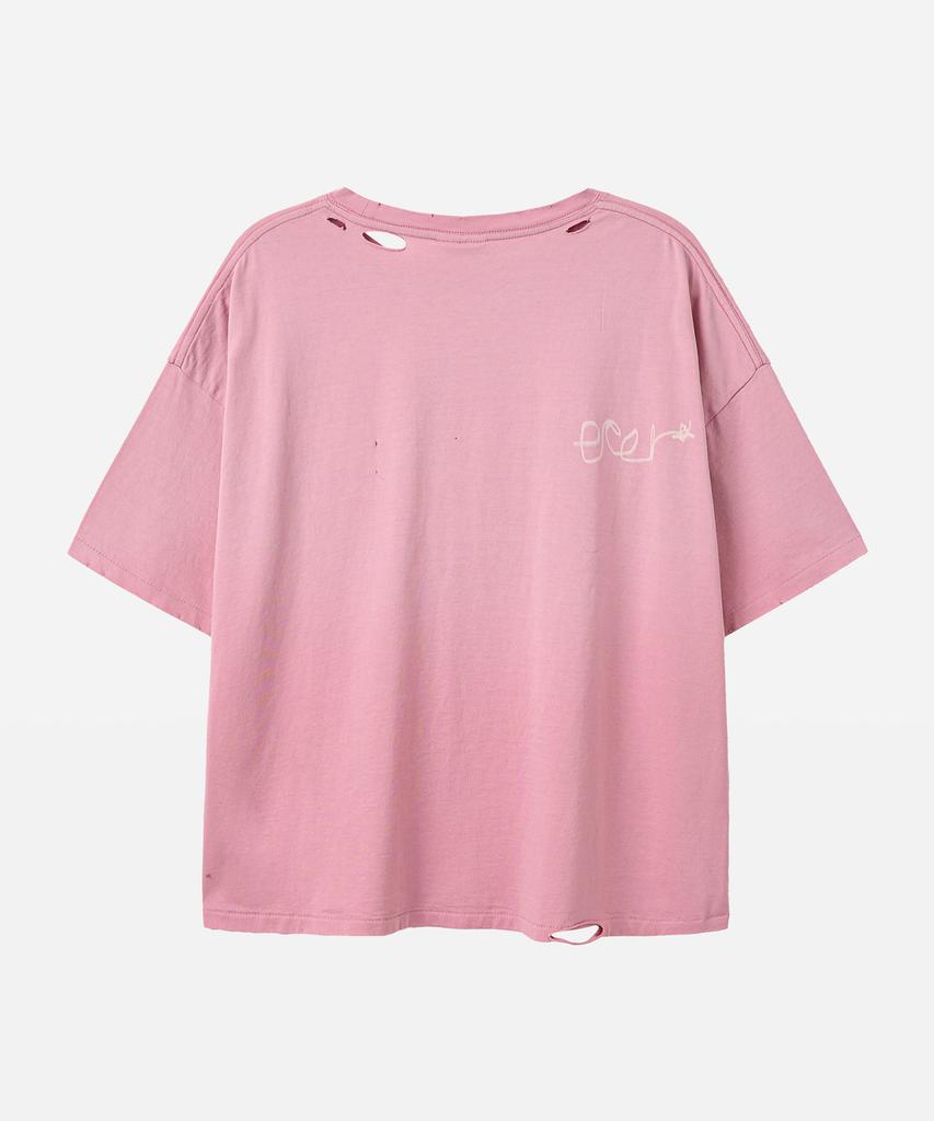 ERER Oversized Scribble Graphic T-Shirt Pink