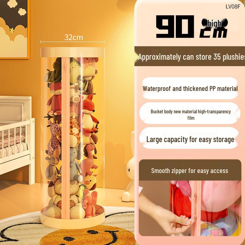 Plyschdocka Förvaringskorg med Dragkedja - Genomskinlig Gosedjursorganisatör