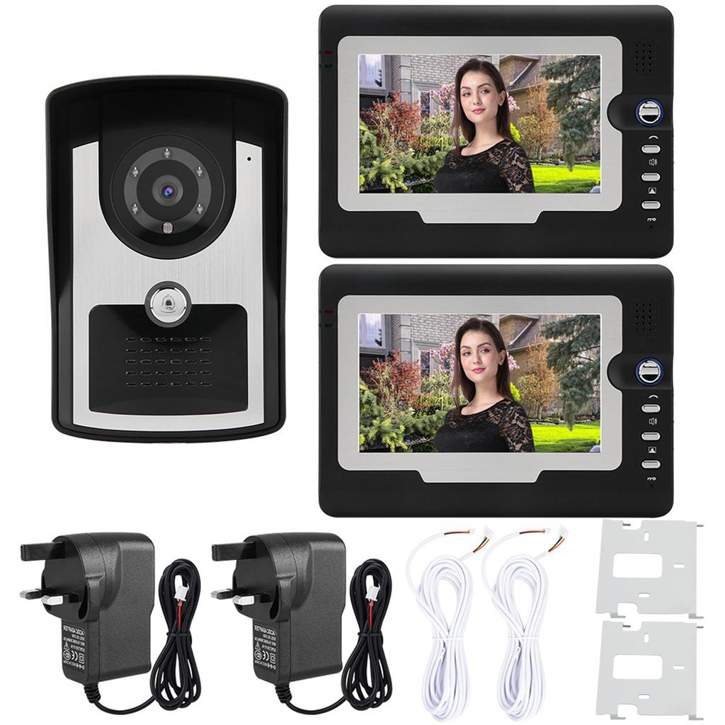 Telefon video LCD de 7 inchi Kit interfon cu fir pentru sonerie Sistem de intrare acasă 1V2 SY810