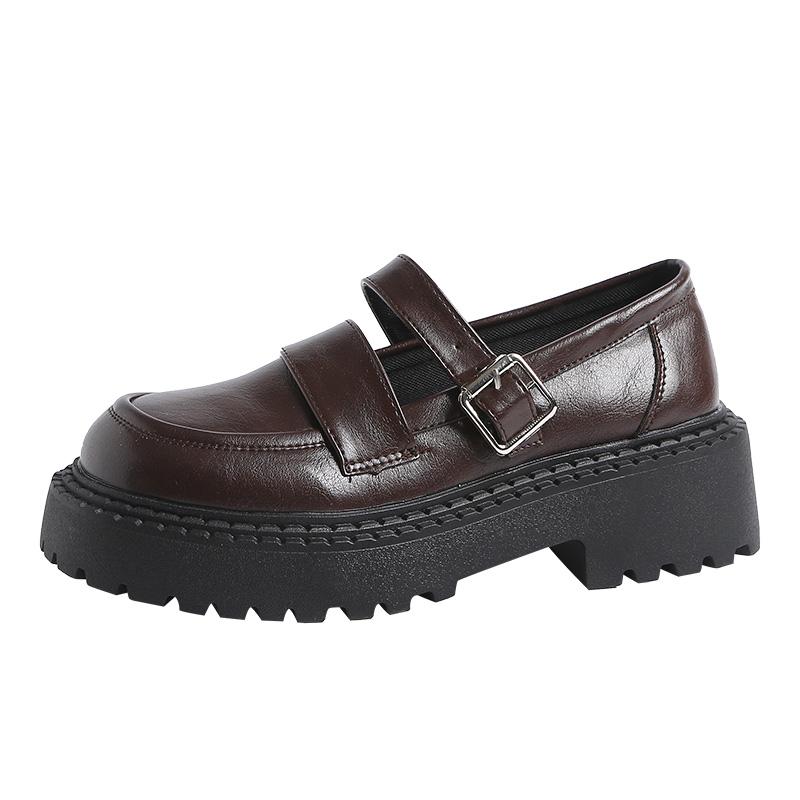 Thick -Soled Sponge Cake Japanese Jk Small Leather Shoes Women 'S Summer Thin Section With Skirt Retro French Mary Jane Shoes British Style