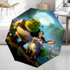 Shrek-Thema Automatischer Regenschirm, Leicht & Tragbar, 8 Speichen, Perfekt für Reisen im Freien, Geburtstage, Weihnachten, Geschenke.