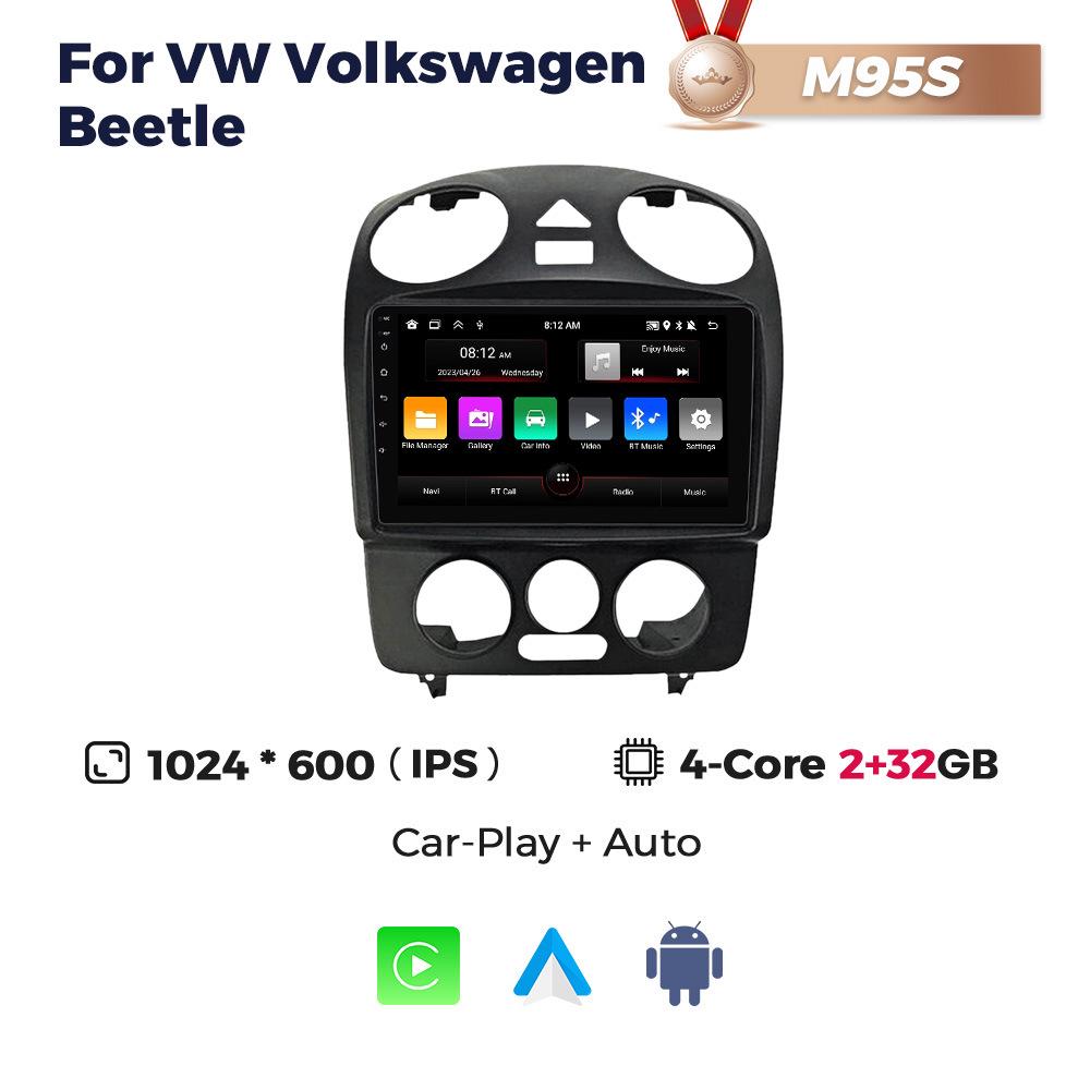 VW Beetle Android Navigation System with Wireless CarPlay Compatibility