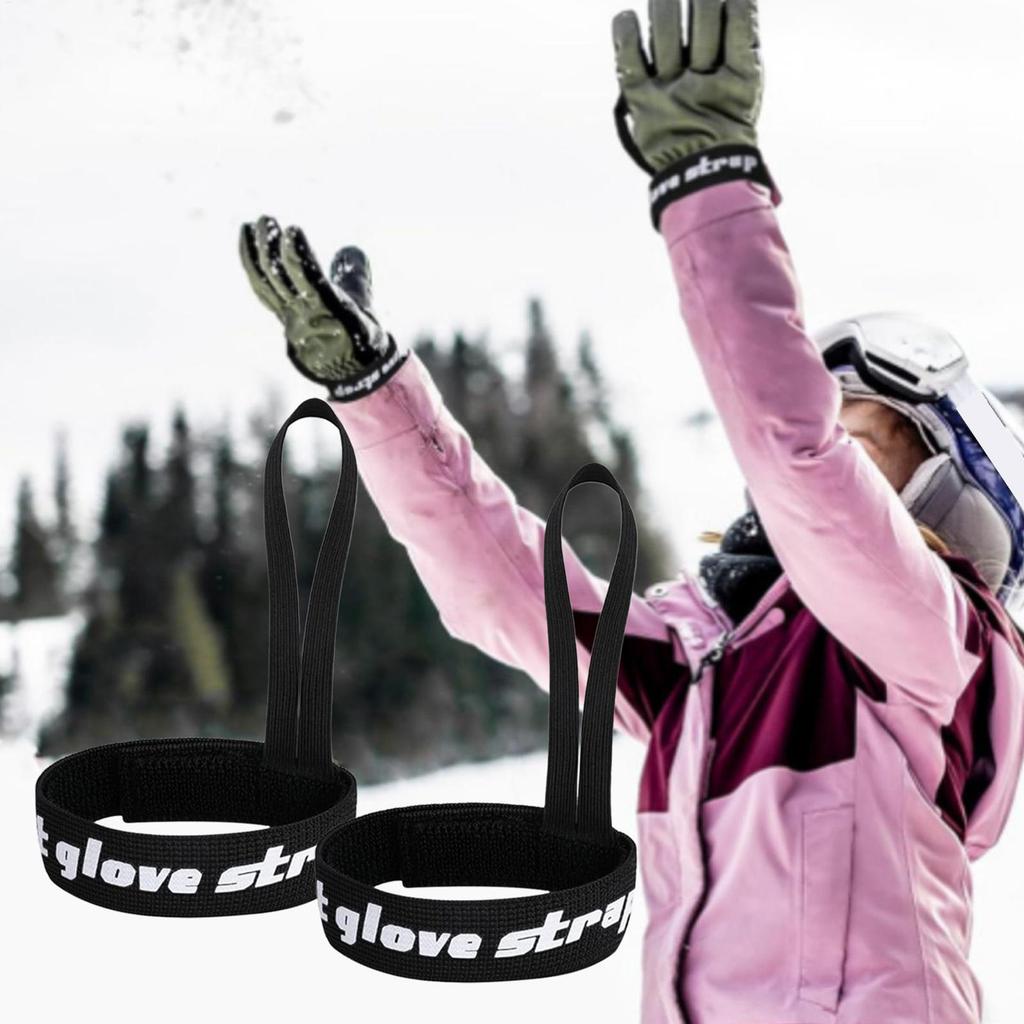 4 Pieces Ski Glove Leashes Wrist Lanyard with Carabiner Clip Gloves Holder Strap Prevent Loss for Snowboarding Winter Sports