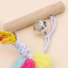 Colorful Ball Cat Teaser Wand With Bell Long Handle Interactive Toy For Kittens Safe Chew Proof Biting Play