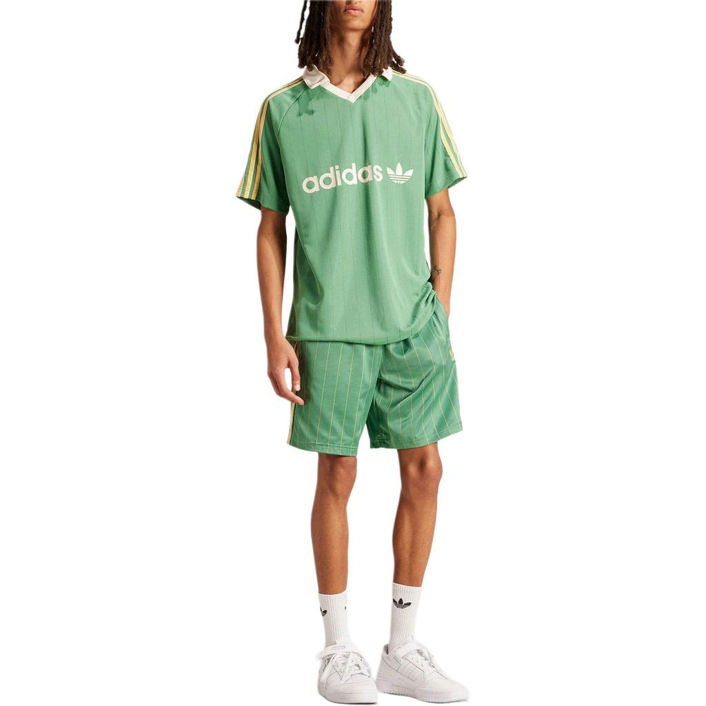 adidas Men's Logo Pinstripe Jersey Green IR9381