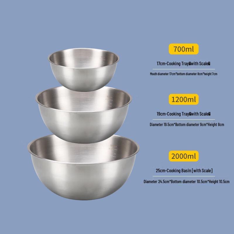 201 Stainless Steel Multi-purpose Mixing Bowl Set