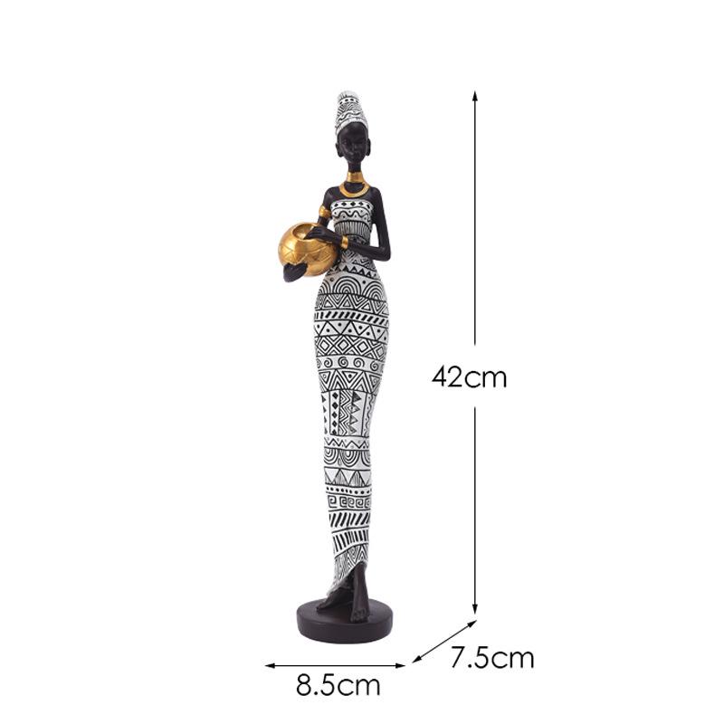 African Black Art Resin Figurine: Creative Home Decor for Living Room, Entrance Hall, or Wine Cabinet TV Stand