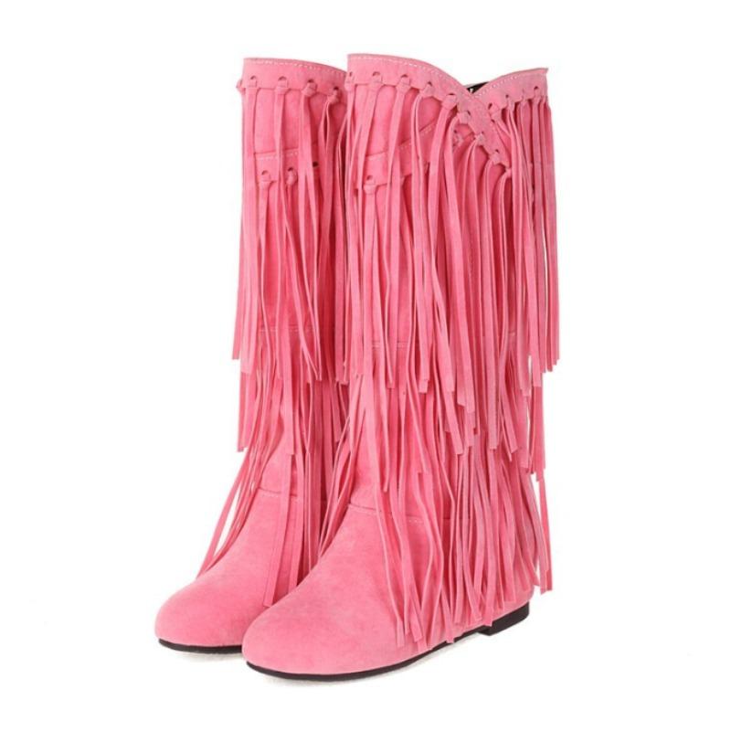 34-43 Stivali Invernali da Donna a Mezza Gamba Moda Nappa Pelle Scamosciata Stivali Lunghi da Donna Alta Qualità Casual Tacco Basso 3cm Scarpe da Festa Donna