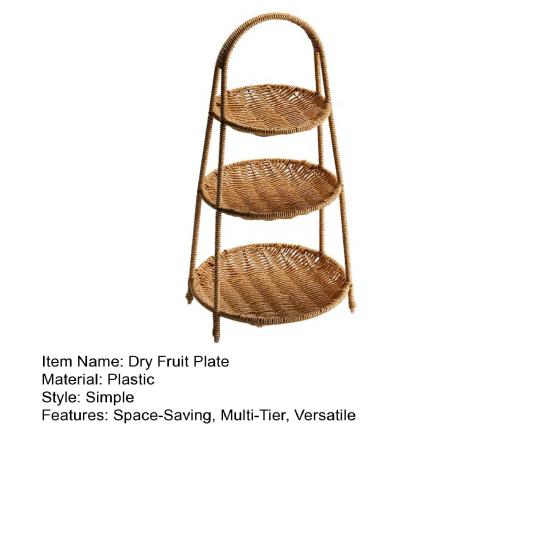 Yousheng Rattan Serving Stand Multi-Layer Serving Tray for Cookies Cupcakes Brownies Pastries Vegetables Durable Plastic Elegant Home Decor Snack