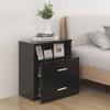 Table de chevet - Maison Exclusive - Noir - 50x32x60 cm - 2 tiroirs et 1 étagère