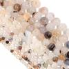 Natural White Black Color Agate Stone Beads Round Loose Beads For Jewelry Making DIY Necklace Bracelet Accessories 4/6/8/10/12mm