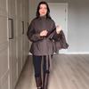 Cross-border European and American women's clothing  Amazon stand-up collar British style casual trend cloak jacket temperament lace-up