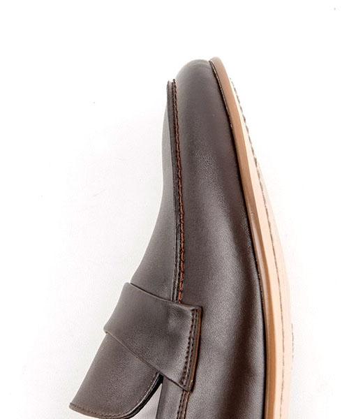 Leatherless #5041 / Flat Outsole Loafers / Dark Brown / For Men