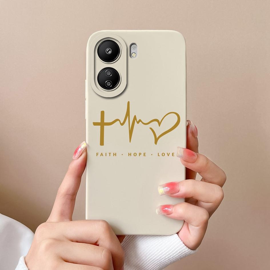 For Xiaomi Redmi Note 13 Pro+ K60 Ultra 13R K70 Pro K70E 13C Case Cover Fashion Protective Love Heart Matte Liquid Soft Silicone TPU For Redmi Bumpers