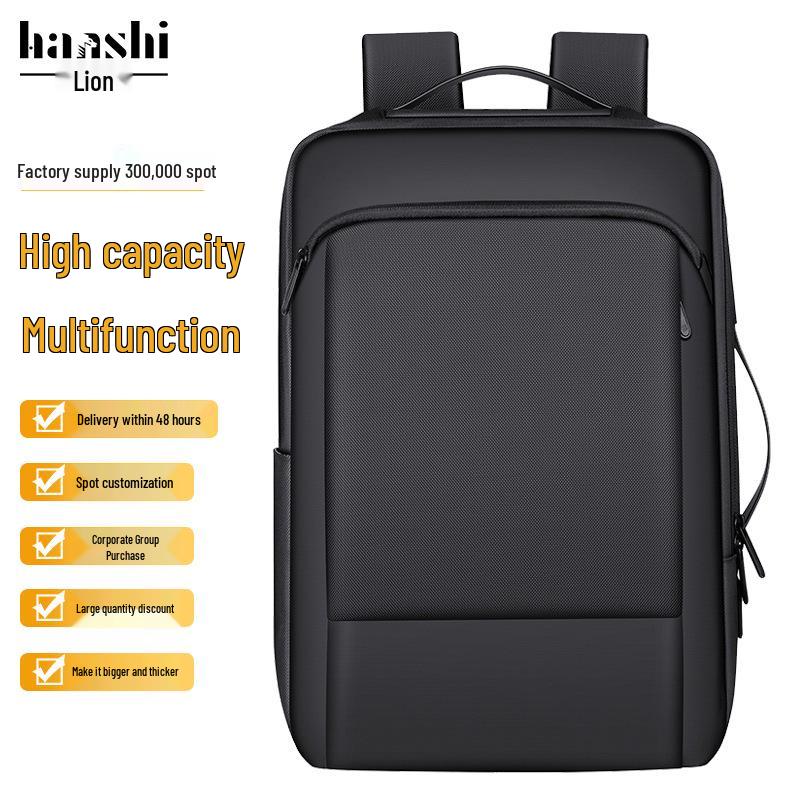 High-End Fashion Waterproof Nylon Backpack: Trendy Large Capacity Unisex Schoolbag & Business Laptop Bag