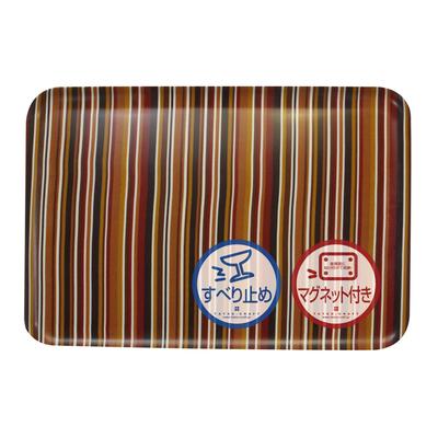 TATSU-CRAFT Magnetic Tray Large 39cm Milano Sorrento Scandinavian Brown Stripe Non-Slip Kitchen