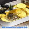 Water Pump Bird Bath Tub for Small Companion Birds, Plastic Bath Tray with Clear Wall for Routine Indoor Cleaning