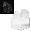 Niedliche Hausform Transparent Kaffee Milch Wasser Glas Tasse Becher Ausgießer Karton Container