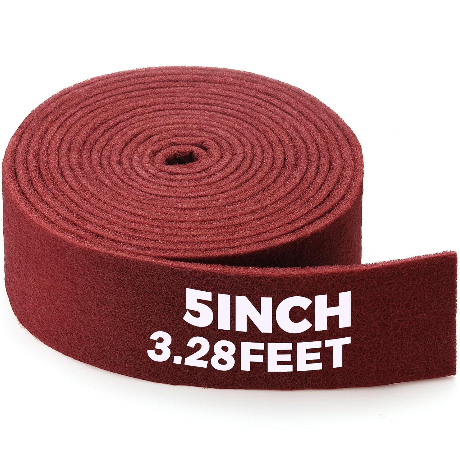 

5inch X 3.28 Feet Chestnut Red Universal Scouring Pad Roll, Does Not Damage Surfaces, Abrasion-Resistant Cleaning Roll United States