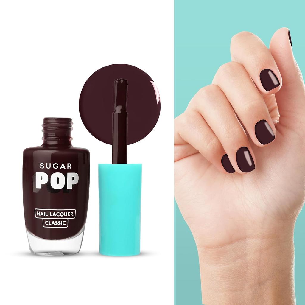SUGAR POP Nail Lacquer Red Claret Glossy Finish Nail Polish Long Lasting Quick Dry Chip Resistant Manicure For Women 10 Ml