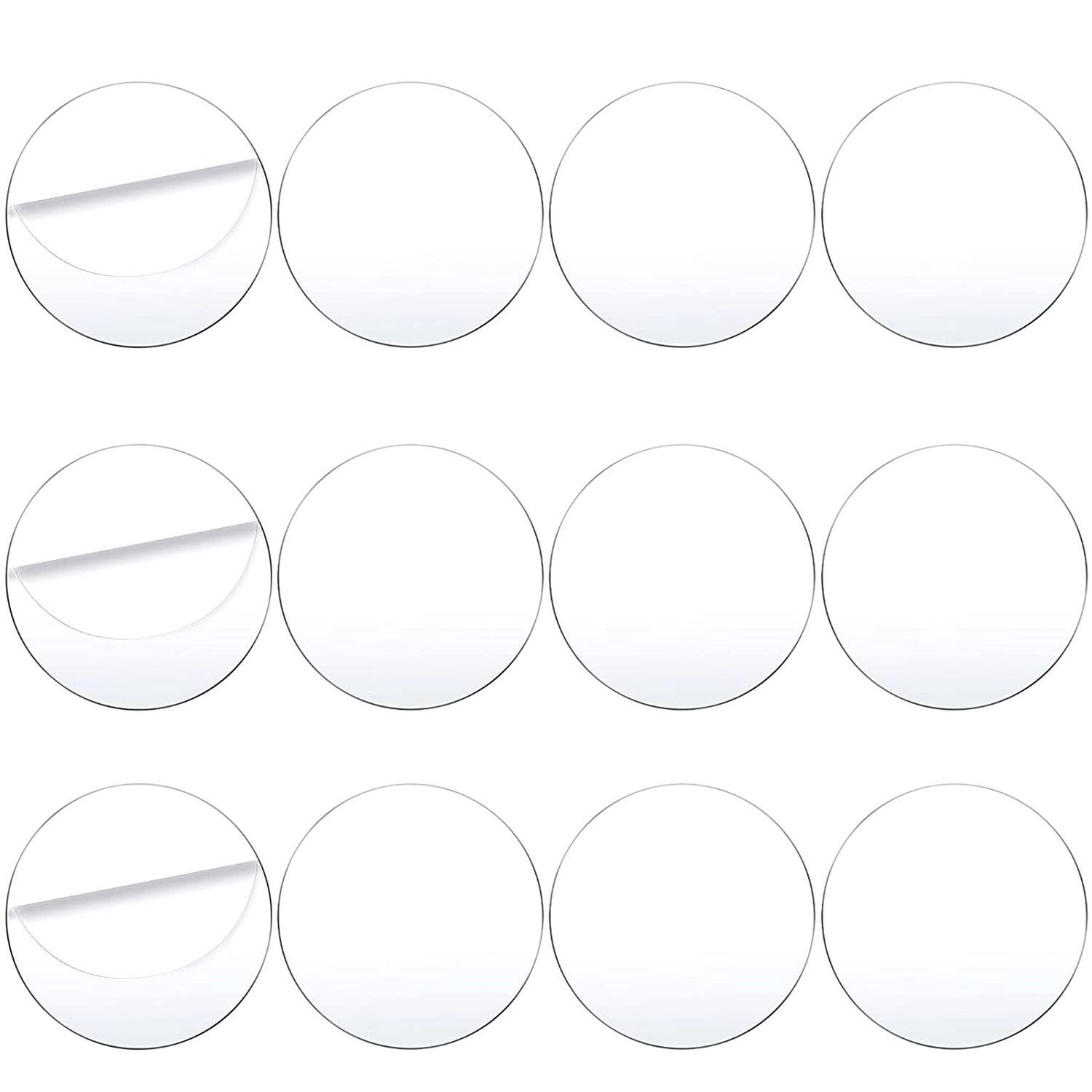 4 Inch Clear Acrylic Heart Blanks Acrylic Disc Acrylic Disk Round Circles Acrylic Square Sheet for Easter Ornament DIY Craft 24PCS