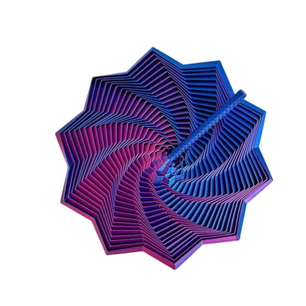 Visual Illusion Fractal Fidget Star Model 3D Printing Whirling Spiral Ornaments  Office/School