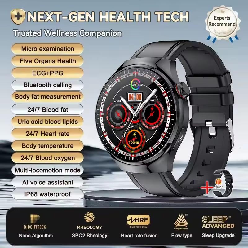 Men Smart Watch AMOLED ECG Health Monitoring Outdoors Flashlight Bluetooth Calling Sports Fitness Tracker TK27 Smartwatch