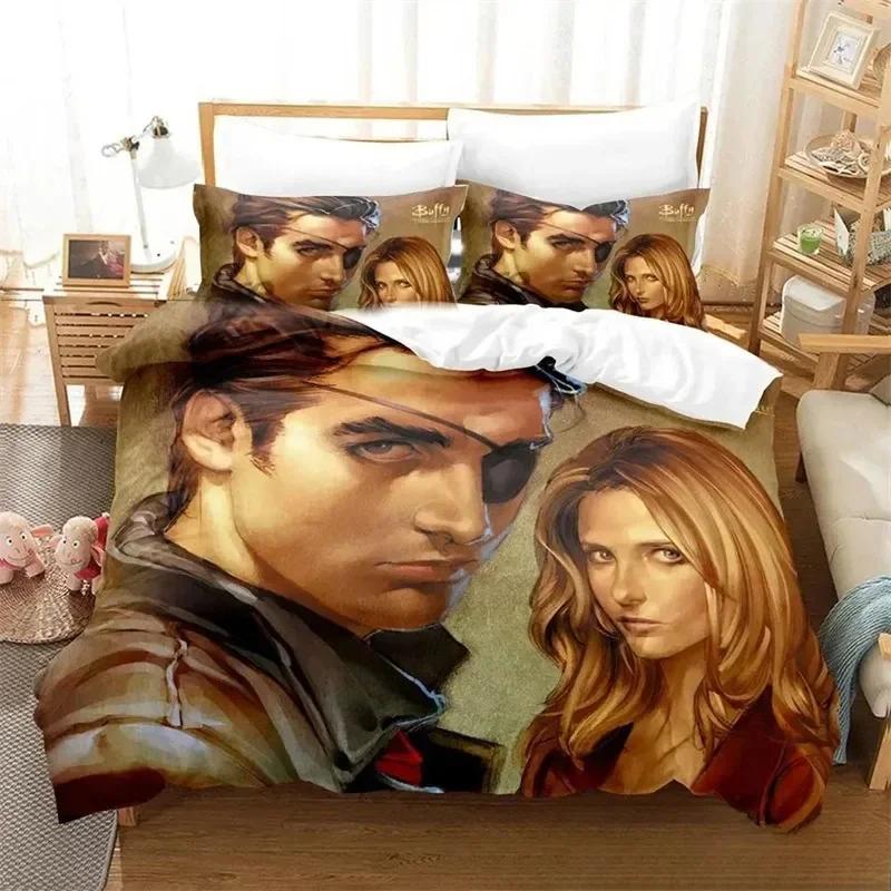 Set Biancheria da Letto Stampa 3D Buffy l'ammazzavampiri per Bambini e Bambine, Singolo, Matrimoniale, Copripiumino, Federa, Letto, Bambini, Adulti, Piumone