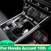 Pro Honda Accord X 10. generace 2018     Hybrid Nerezové dekorativní samolepky na panel středové konzole a řadicí páky