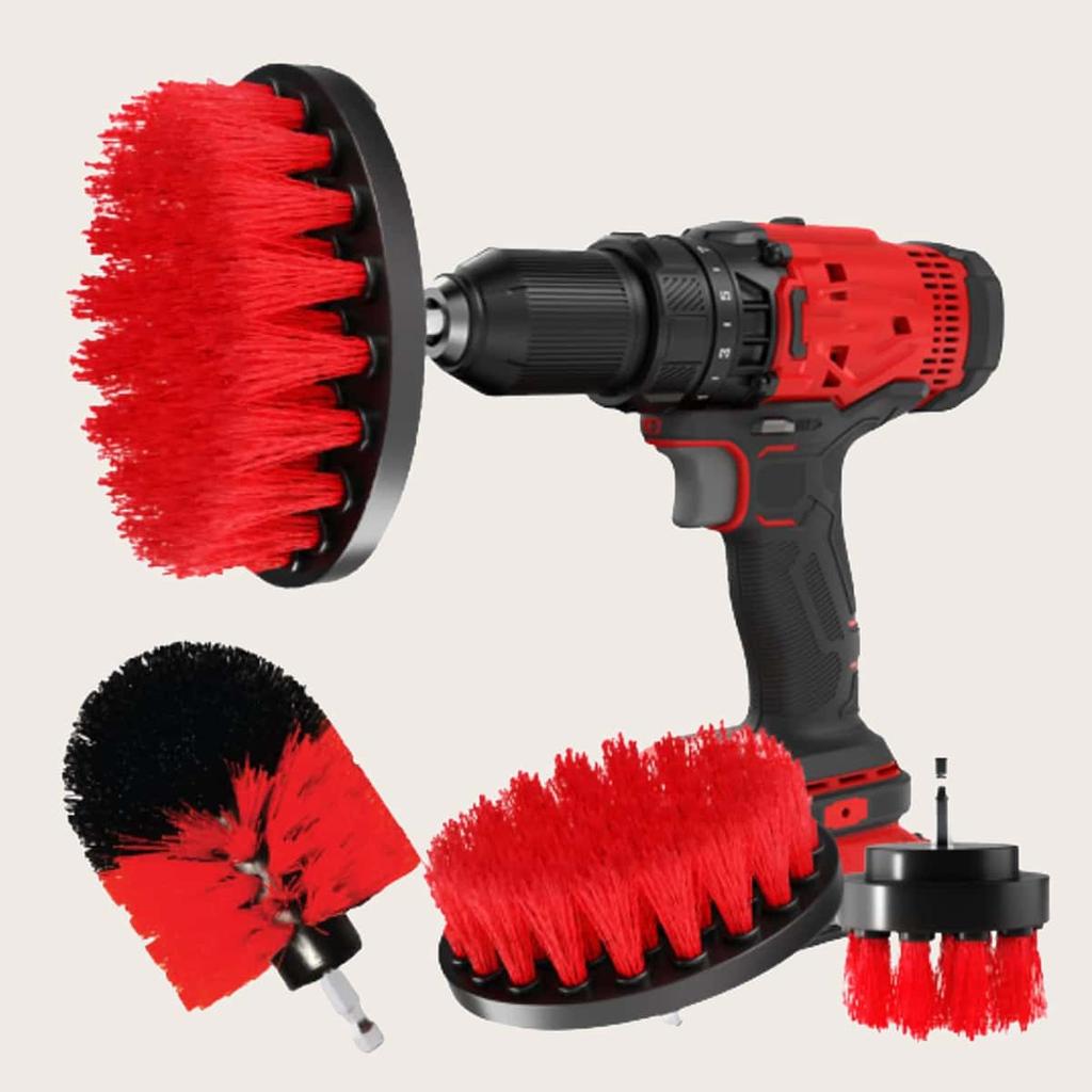 3Stk/Set 2/3,5/4'' Elektrische Schrubberbürste Bohrbürsten-Set Runde Reinigungsbürste aus Kunststoff für Teppich Glas Autoreifen Nylonbürsten