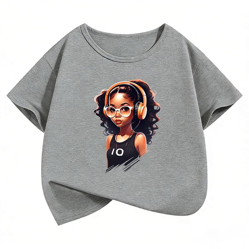 Trendy 2026 Hip Hop Girl TShirt Printed T Shirt Girls Summer Clothes Short Sleeve Tops TShirts Cute Girls Clothing