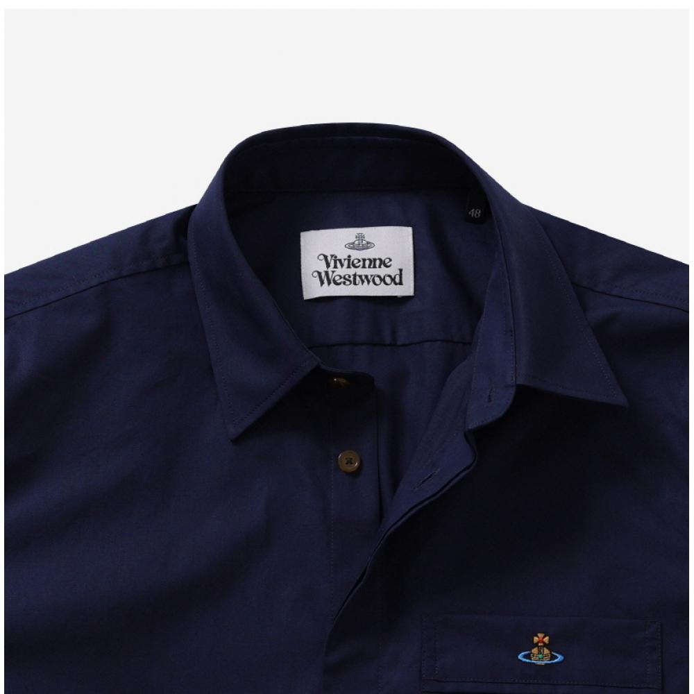 Vivienne WeStwood 24010004 W009q K410 Orb Of Logo Embroidery ClaSSic Short Sleeve Men S Shirt