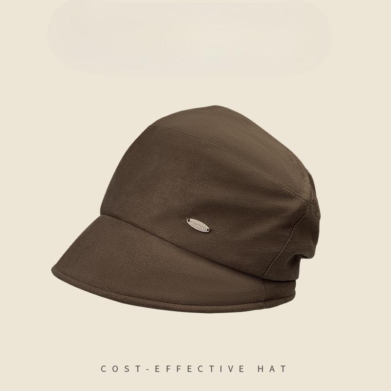 

Японская Ретро Замшевая Шляпа Баотоу Рыбака Женская Осенне-Зимняя Универсальная Теплая Защита Ушей Маленькая Шляпа-Пилотка one size