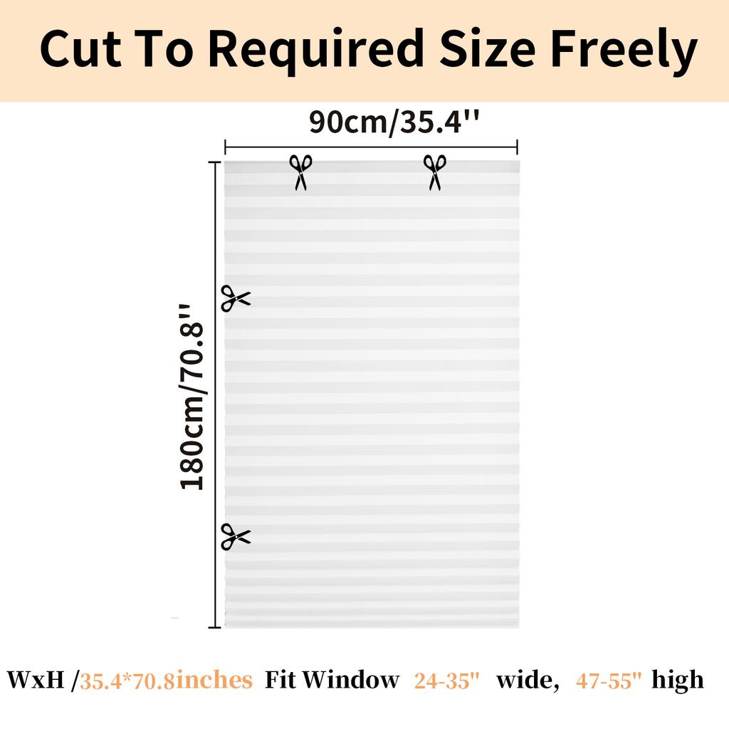 No Drill Blinds Stick On Curtains Blinds for Bedroom Kitchen Bathroom Windows Light Filtering Privacy Protection with Clips