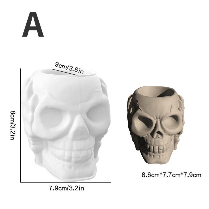 Diy Crystal Drop Glue Potted Gypsum Halloween Skull Silicone Mold Three-dimensional Pumpkin Decoration Mold