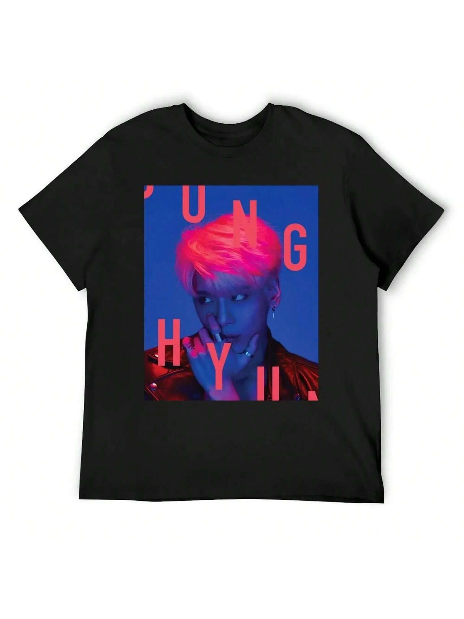 SHINee JONGHYUN INSPIRED CONCERT POSTER T-Shirt Boys Whites Short Sleeve Tee Valentines Clothes Customs Mens Clothes S разноцветный