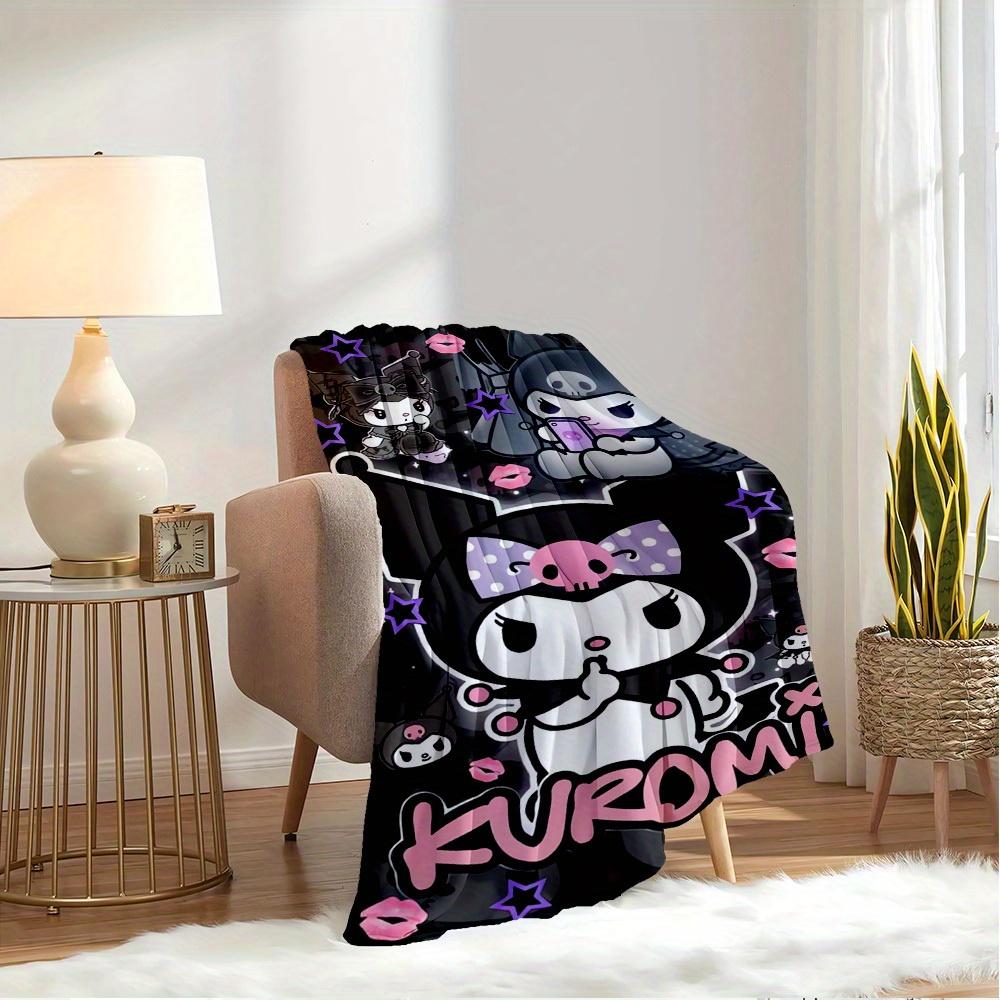1pc Kuromi Cute Cartoon Character Home Decor Blanket - Seasonal Universal Comfortable Washable Gift for All Ages, Perfect for All Family, Av