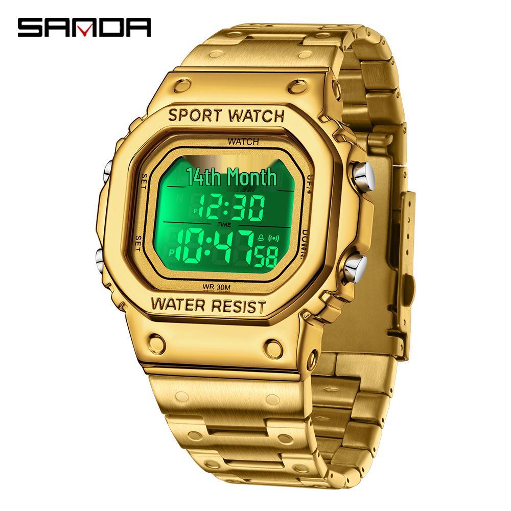 Sanda Men's Multifunctional Waterproof Electronic Watch - Middle East Exclusive, Summer Time Wristwatch