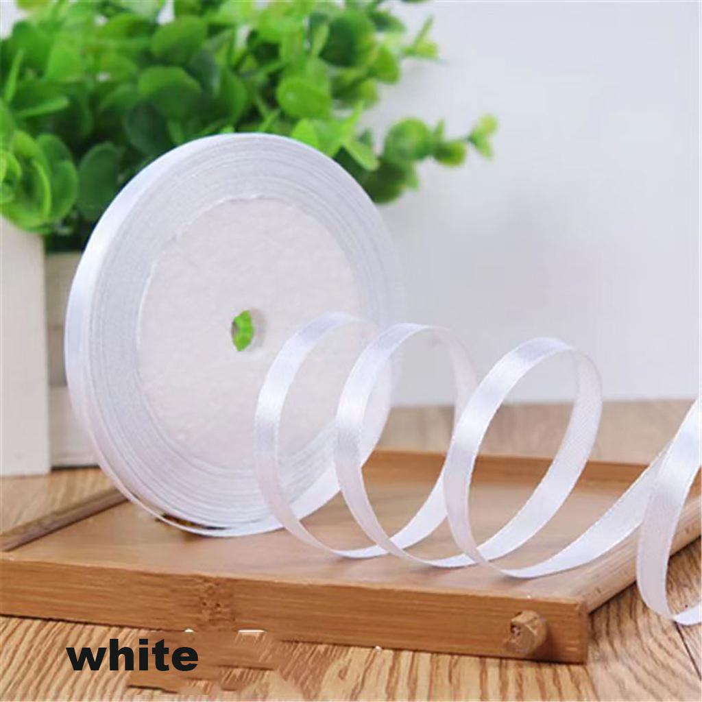 22meter/Roll 6mm  Silk Satin Ribbons for Crafts Bow Handmade DIY Gift Wrap Party Wedding Decorative