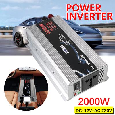 Metal Car Power Invertor DC 110V To 220V Vehicle-Mounted Household AC Converter Universal Portable Socket With USB 2000W