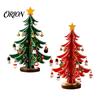 Winter Holiday Table Ornaments Wooden Christmas Tree Ornaments, 3D Rustic Tabletop Decor Mini for Home Desk, Reusable Nordic Style Centerpiece