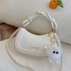 Vintage Crossbody Bag with Pendant Knot Handle Gold Hardware Trendy Handbag Chic Tote Bags for Women Effortless Everyday Styling