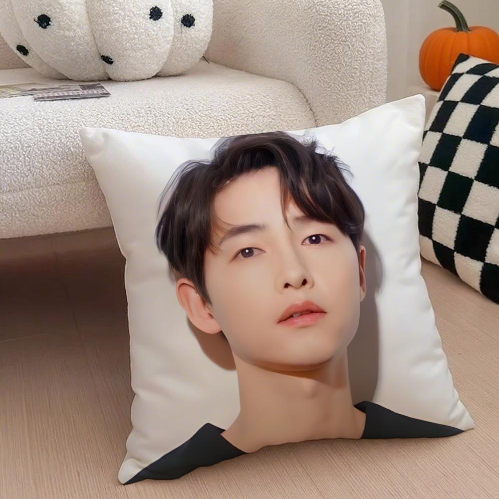 Handsome Talented Korean Actor SSong Joongki Cushion Cover Throw Pillow Cover Hidden Button Durable Polyester Chair Cushion 30X30cm